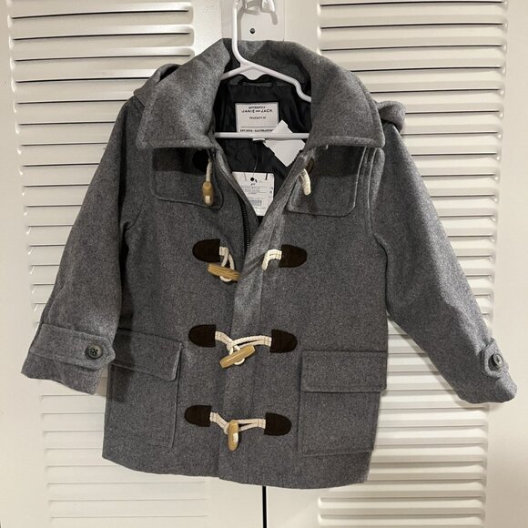 Janie and Jack 2T Gray Wool Blend Toggle Coat - Picture 1 of 4